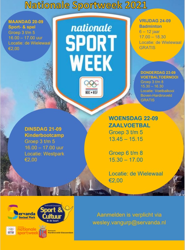 Flyer Nationale Sportweek 2021 kinderen en jongeren