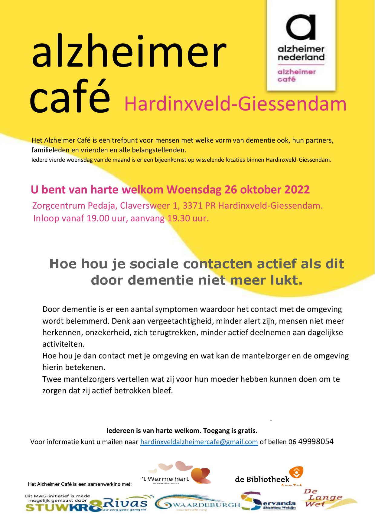 flyer 2022 26 10 Alzheimercafe Hardinxveld sociale contacten onderhouden page 001